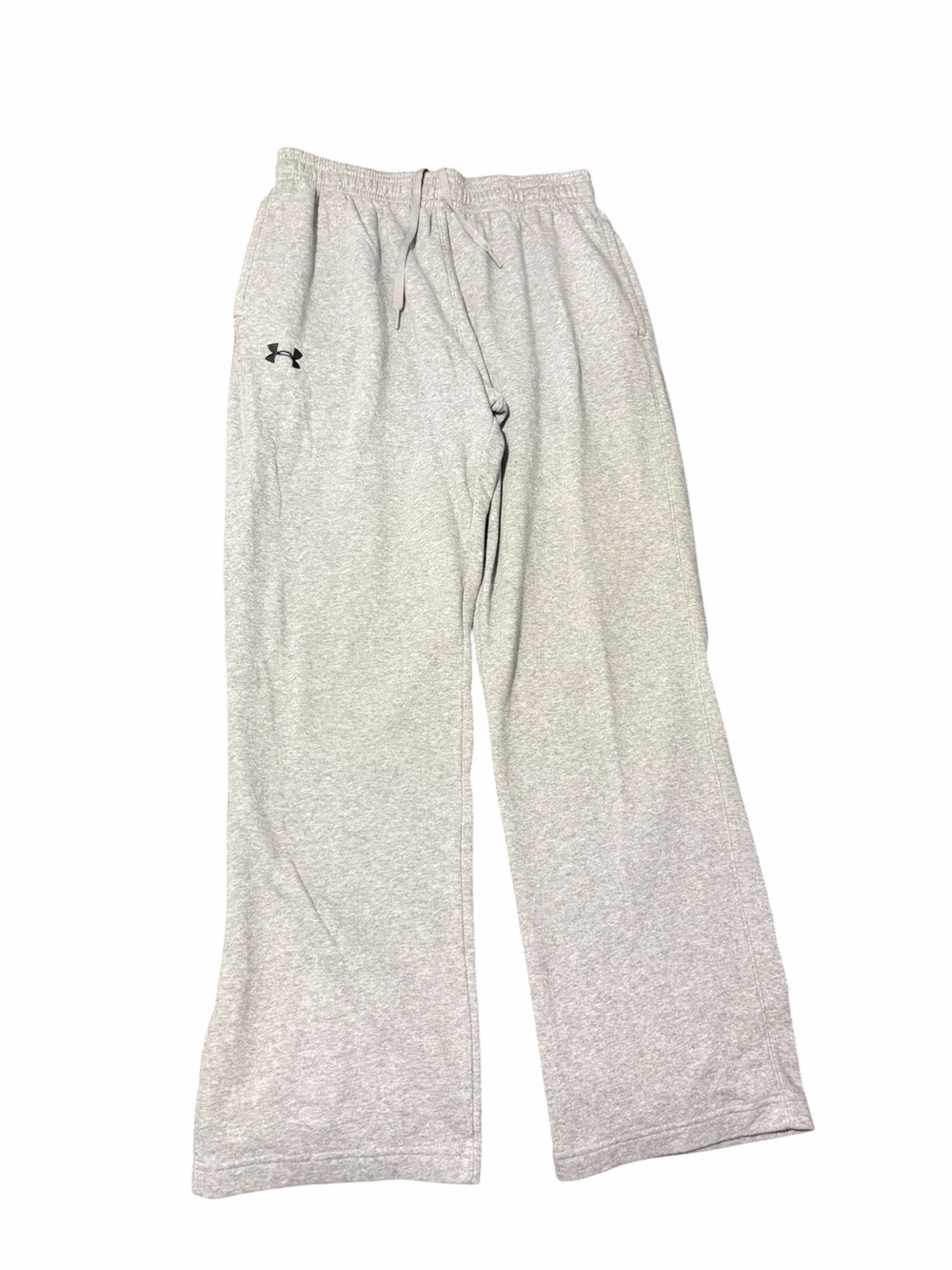 Under Armour Mens Gray Loose Fit Fleece Sweatpants Size Large Drawstring